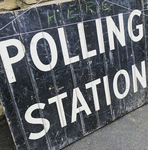 Polling station sign