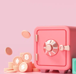 Pink safe with Bitcoin