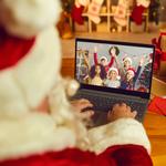 A Santa on a Zoom call
