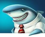 Cartoon of a shark in a shirt and tie