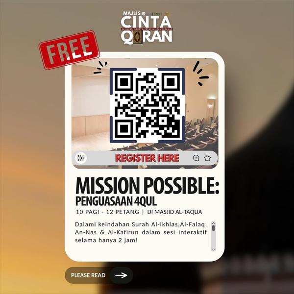 Mission Possible: Penguasaan 4Qul [Majlis Cinta Al-Quran]