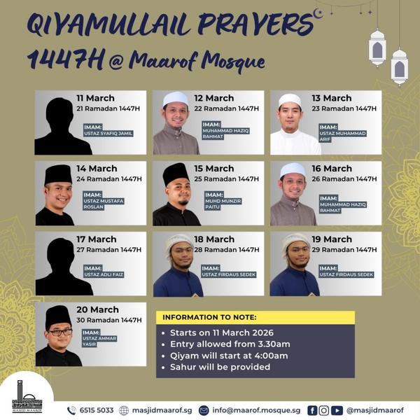 Qiyamullail Prayers 1447H @ Maarof Mosque