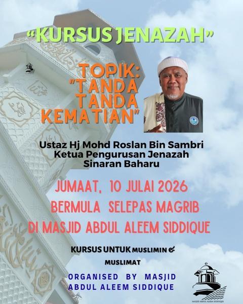 Kursus Jenazah | Topik: Tanda-Tanda Kematian