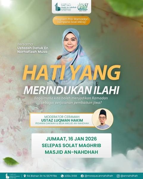 Ceramah: Hati Yang Merindukan Ilahi | Program Pra-Ramadan - Sampena Israk Mikraj