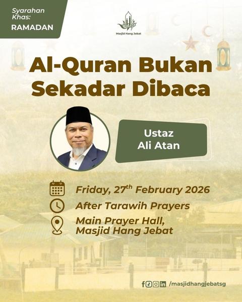 Syarahan Khas Ramadan: Al-Quran Bukan Sekadar Dibaca