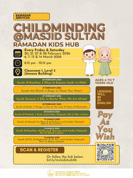 Childminding @ Masjid Sultan: Ramadan Kids Hub