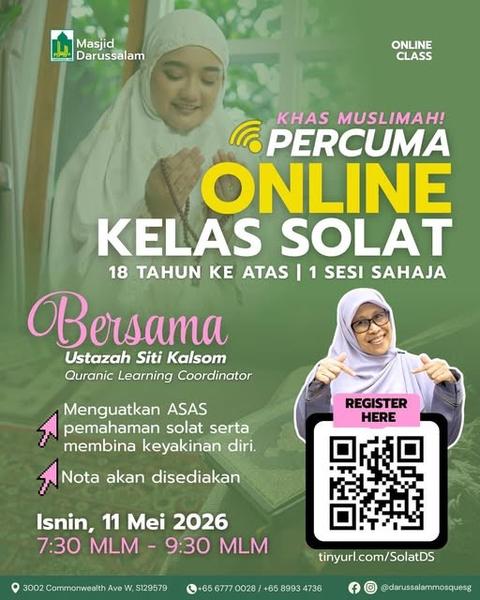 Kelas Solat Online - Khas untuk Muslimah