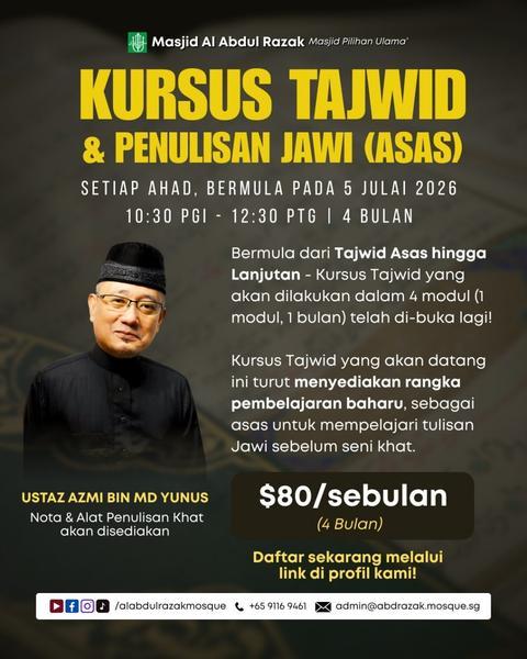 Kursus Tajwid & Penulisan Jawi (Asas)