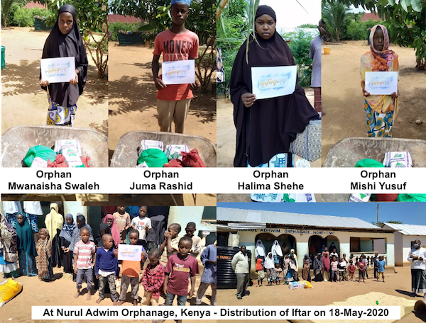 Distribution of Iftar to the orphans on 18-May-2020