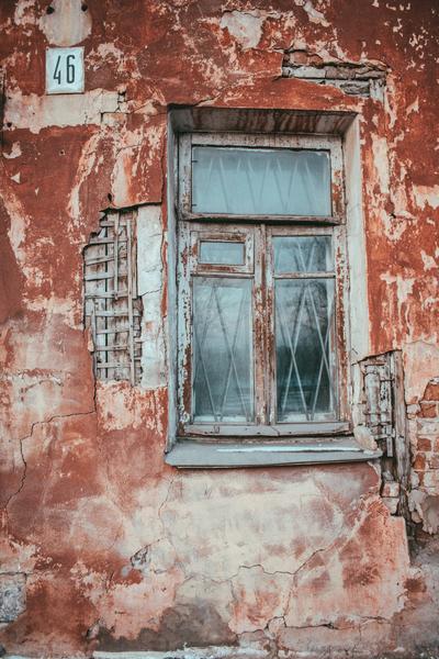 brick wall with a window