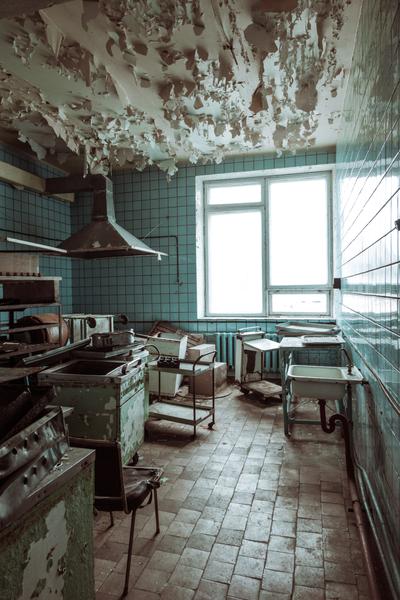 an abandoned kitchen