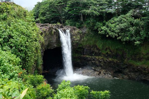 waterfall on green