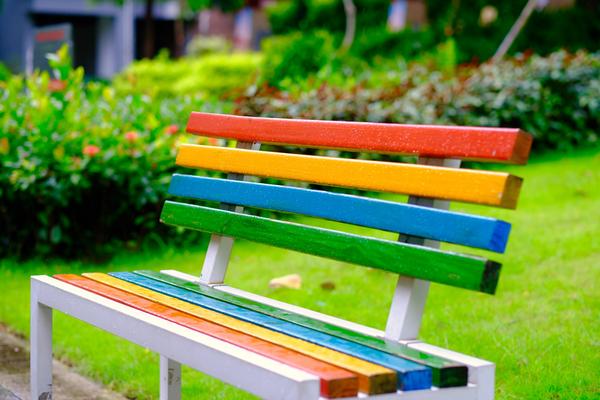 rainbow bench