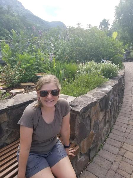 Jennie at the Flowering Bridge on Lake Lure