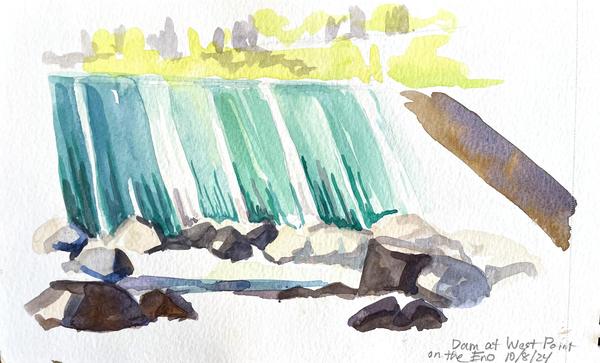 Watercolor Sketch from Fews Ford, Eno River, Durham, NC