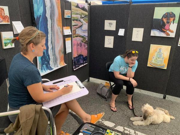 Jennie Drawing a Shih-Poo named Loki