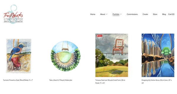 Take a Seat Series Portfolio Page, under Current Art