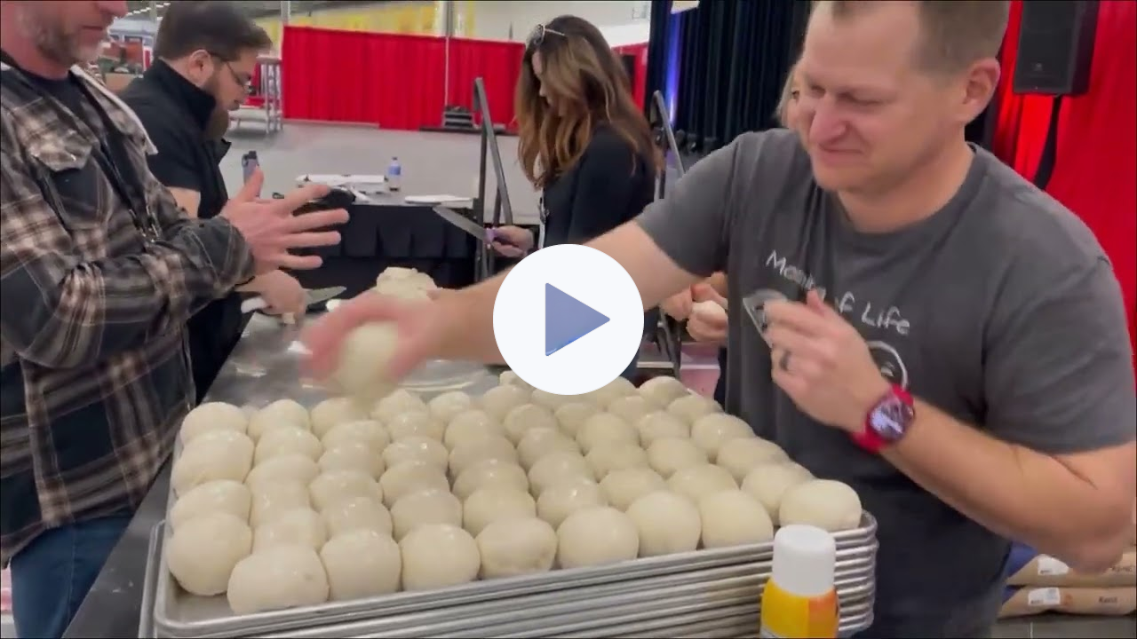 Balling Dough Balls for the World Pizza Games at Pizza Expo