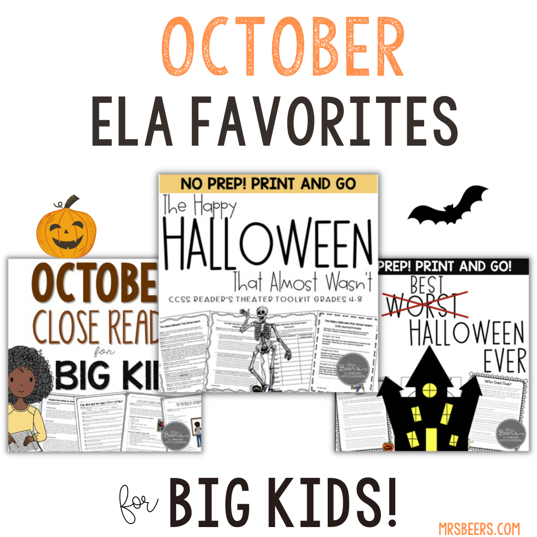 Mrs. Beers October ELA favorites
