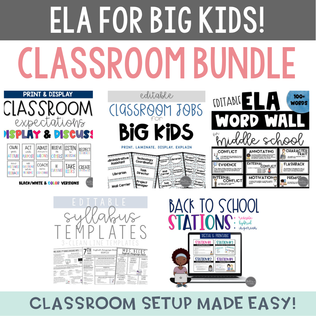 ELA classroom setup resources