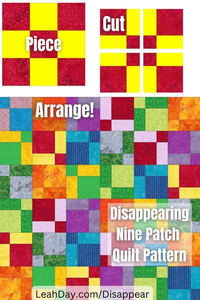 Disappearing Nine Patch Free Quilt Pattern