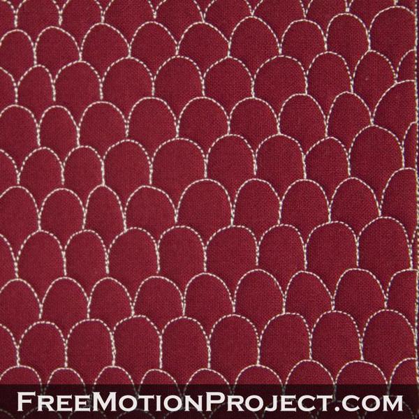 Sashiko Shell Free Motion Quilting Design