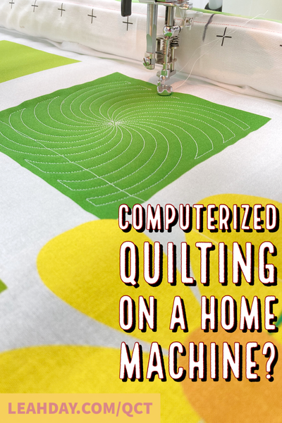 Computerized quilting on a Home Sewing Machine