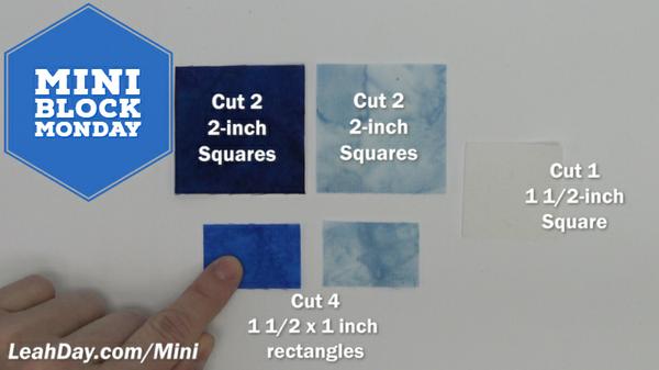 Churn Dash block patchwork pieces