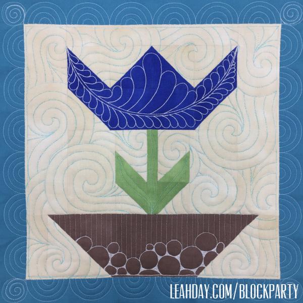 Patchwork Tulip Block