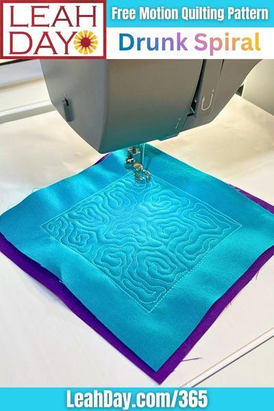 Free Motion Quilting Drunk Spiral