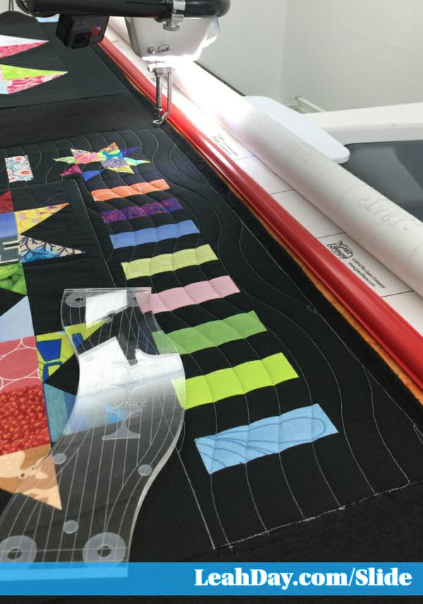 ruler quilting on the longarm
