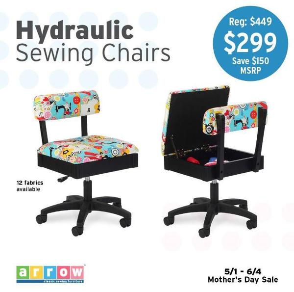 Sewing chair with storage compartment