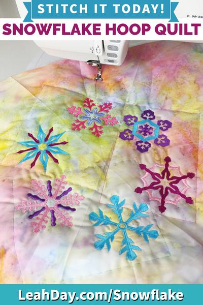 Snowflake Embroidery Hoop Quilt