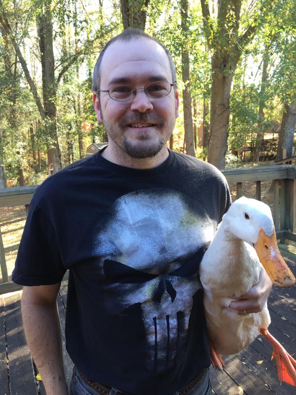 Josh with Picard the Duck