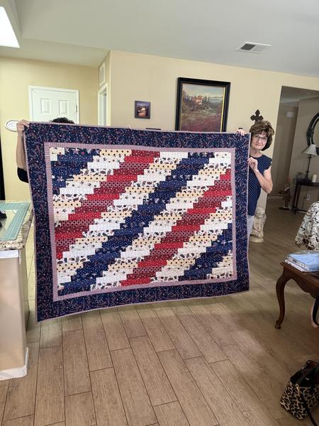 Patriotic Quilt Finished with QCT 6 Edge to Edge Quilting