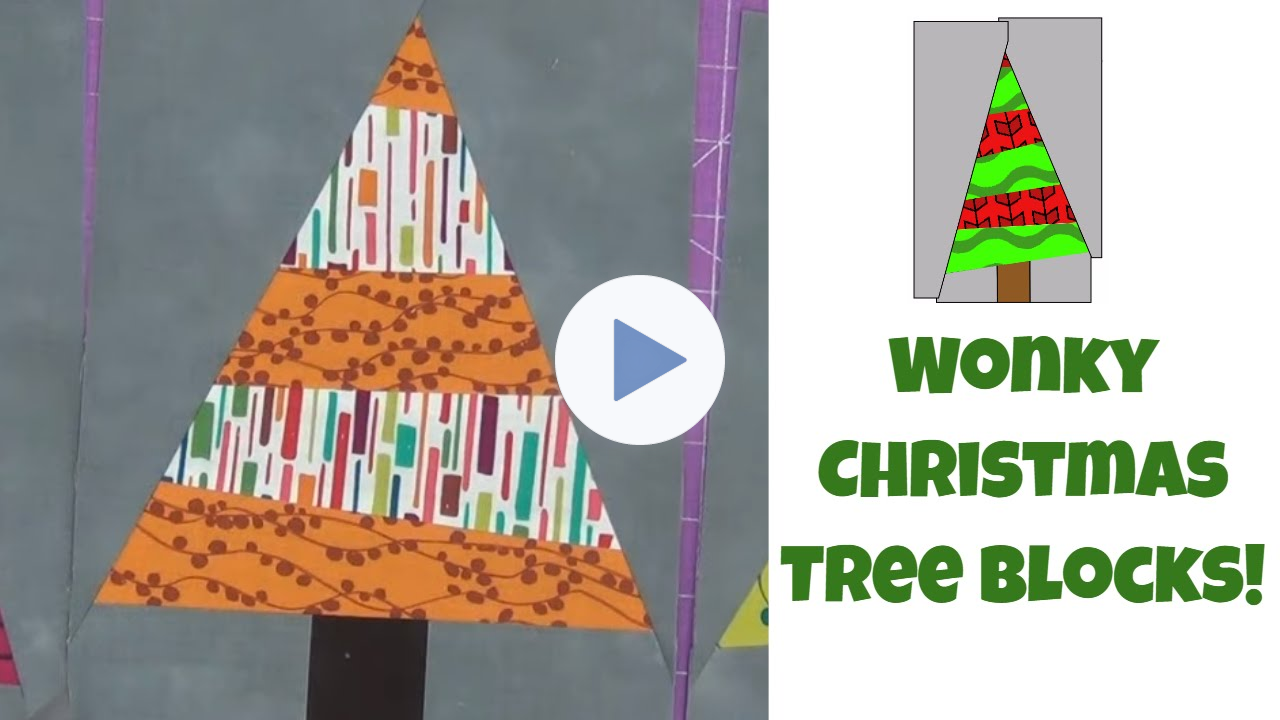 How to Make Wonky Christmas Tree Quilt Blocks - Improv Quilting!