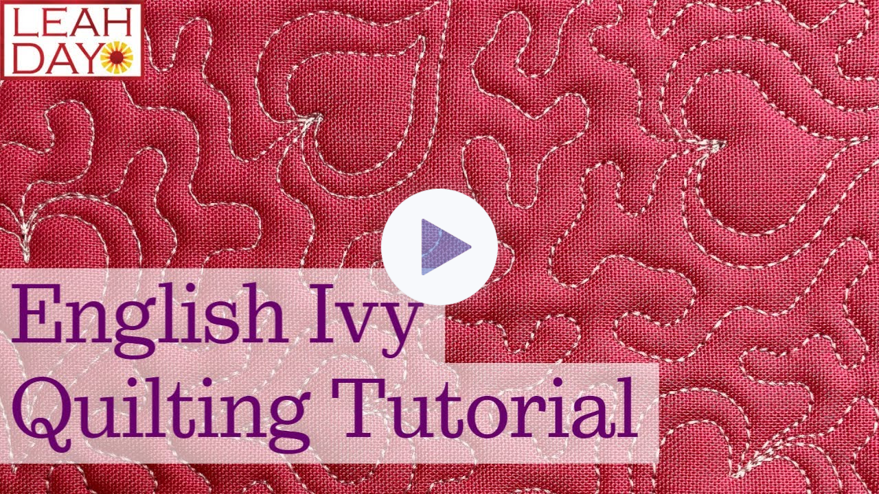 Quilt Hearts - English Ivy Free Motion Quilting Design on Two Machines