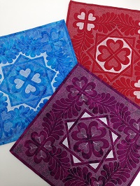 heart feather wholecloth kits