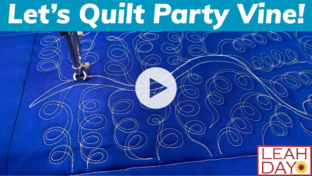 Funky Quilting Design Tutorial - Party Vine! Free Motion Design #529
