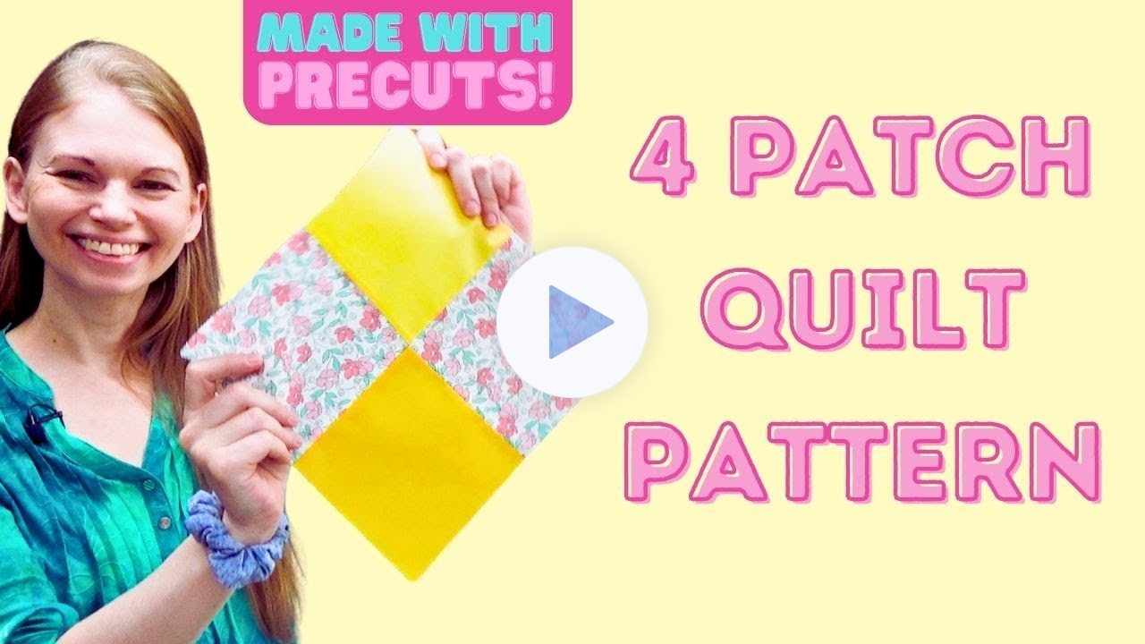 Charm Pack 4 Patch Quilt Pattern - Easy Baby Quilt to Make in a Day!