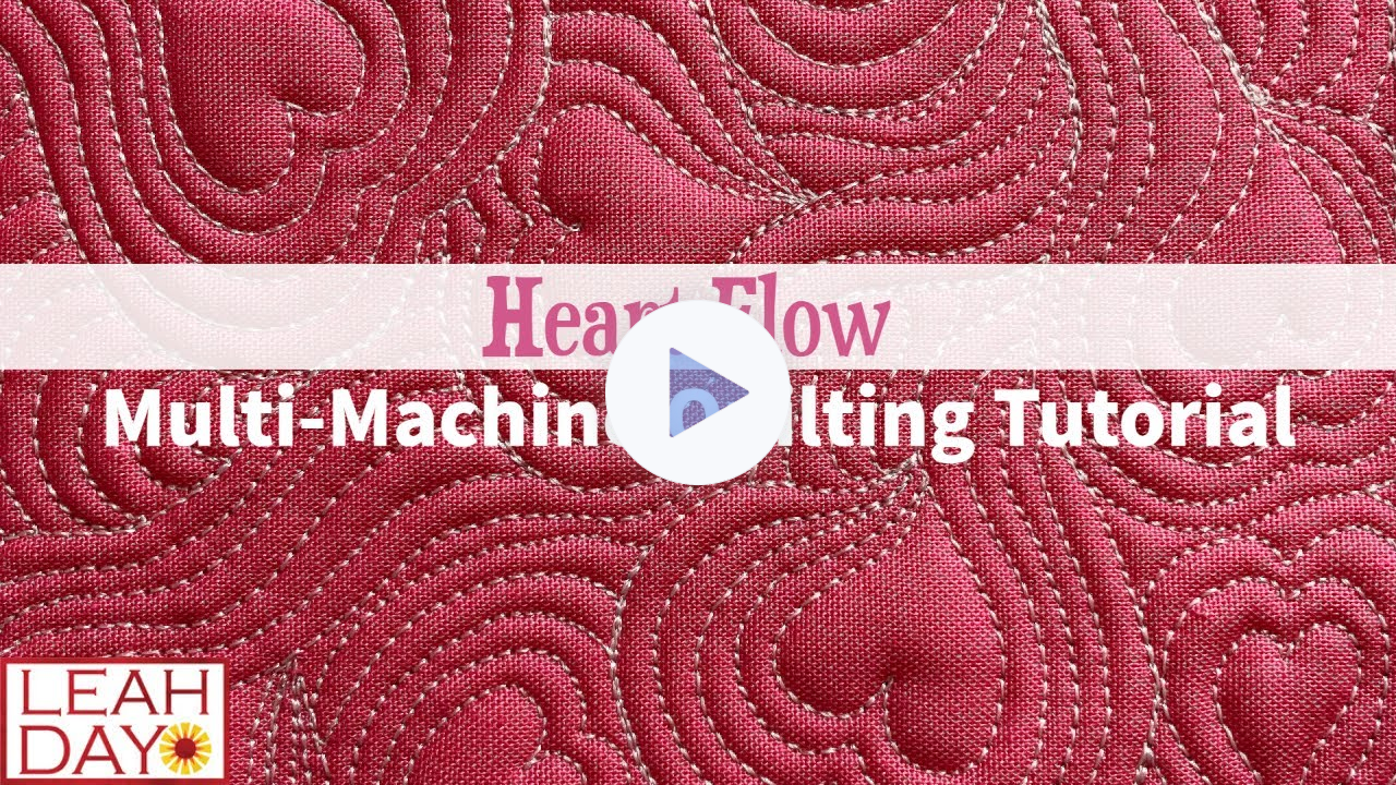 Happy Valentines! Heart Flow Machine Quilting Video on Two Machines