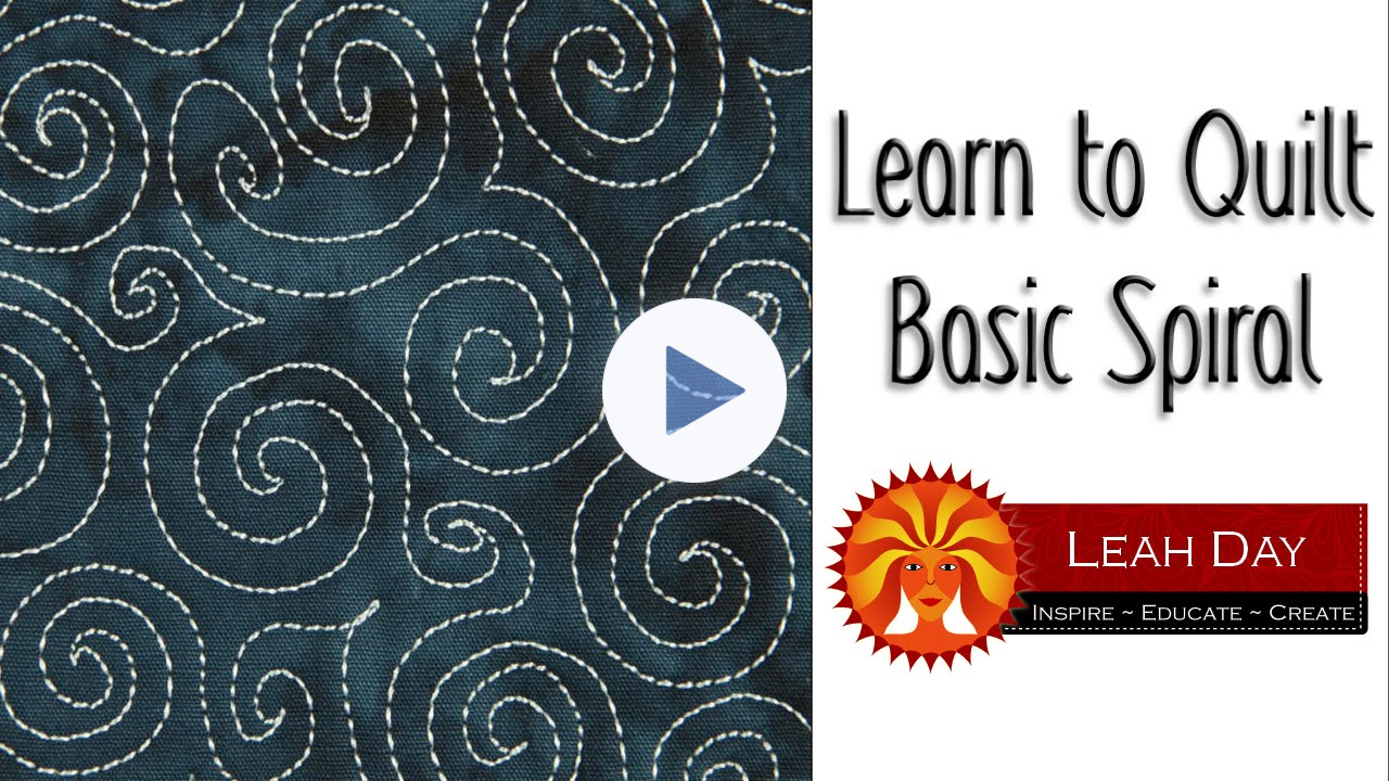 Basic Spiral Beginner Free Motion Quilting Design Tutorial