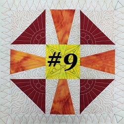 Solar Flares Patchwork Quilt Block