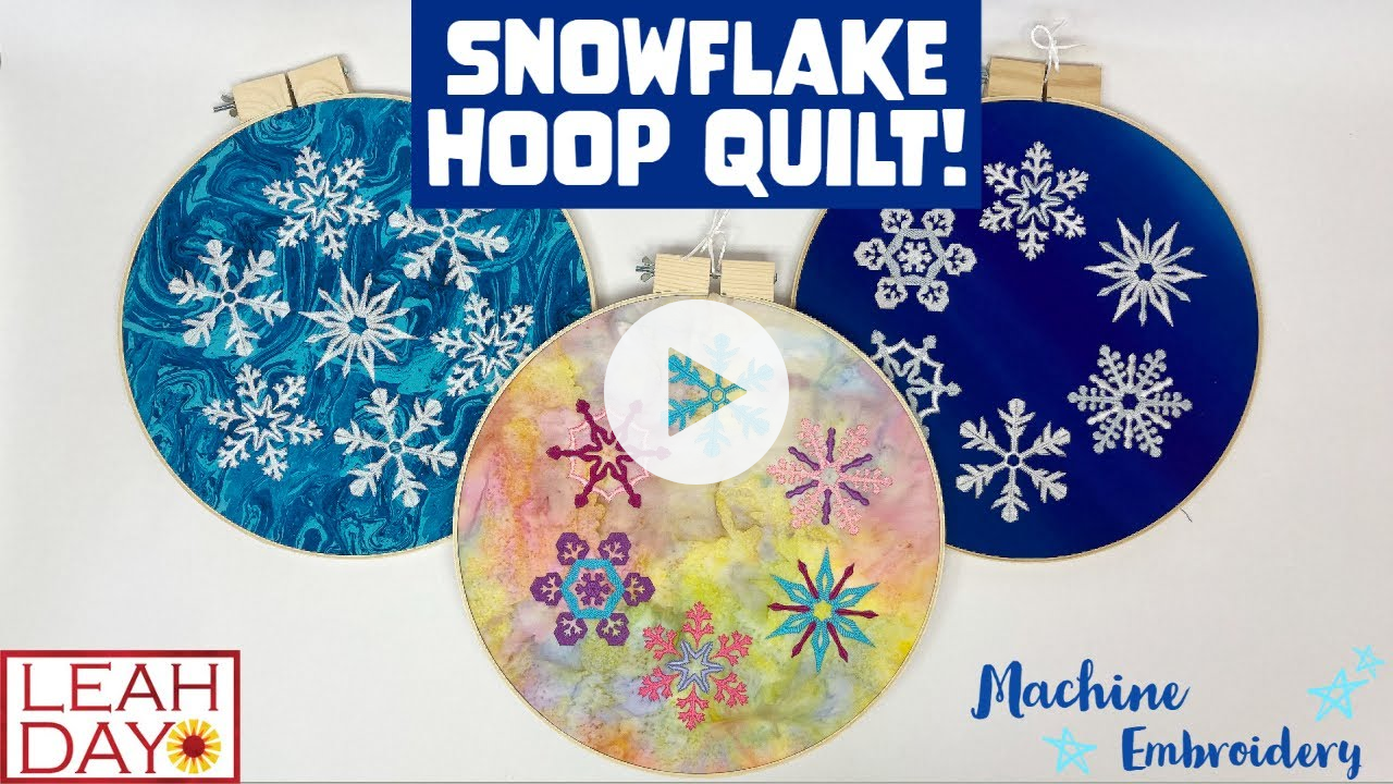 Machine Embroidery Snowflake Hoop Quilt - Stitch It In a Day!