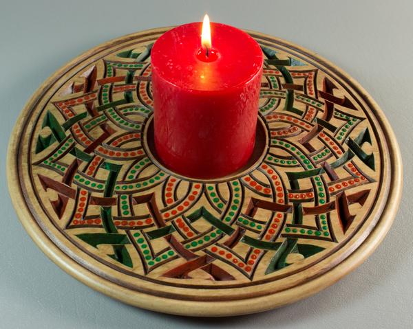 outside beaded rim candle plate