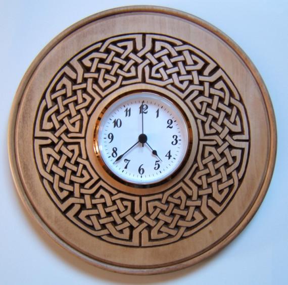 chip carved Celtic Knot clock