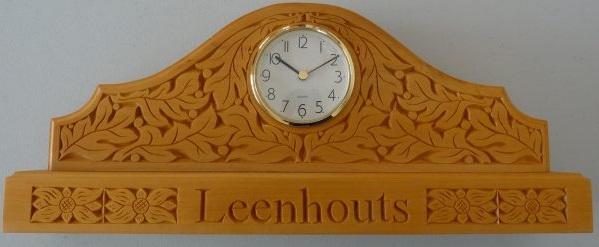 Basswood chip carved mantle clock