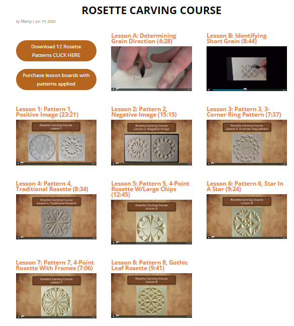 rosette carving course