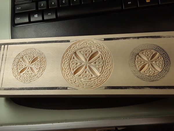 chip carved pencil box