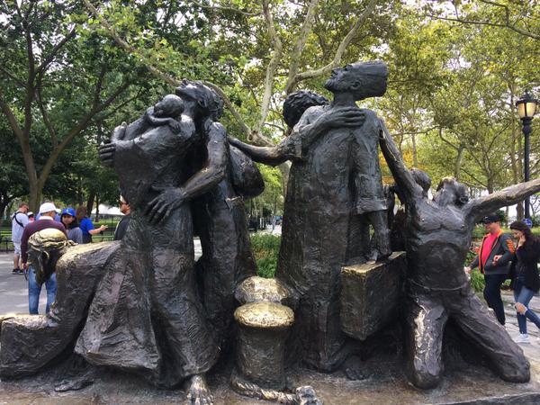 Immigrant Sculpture in Battery Park, NY